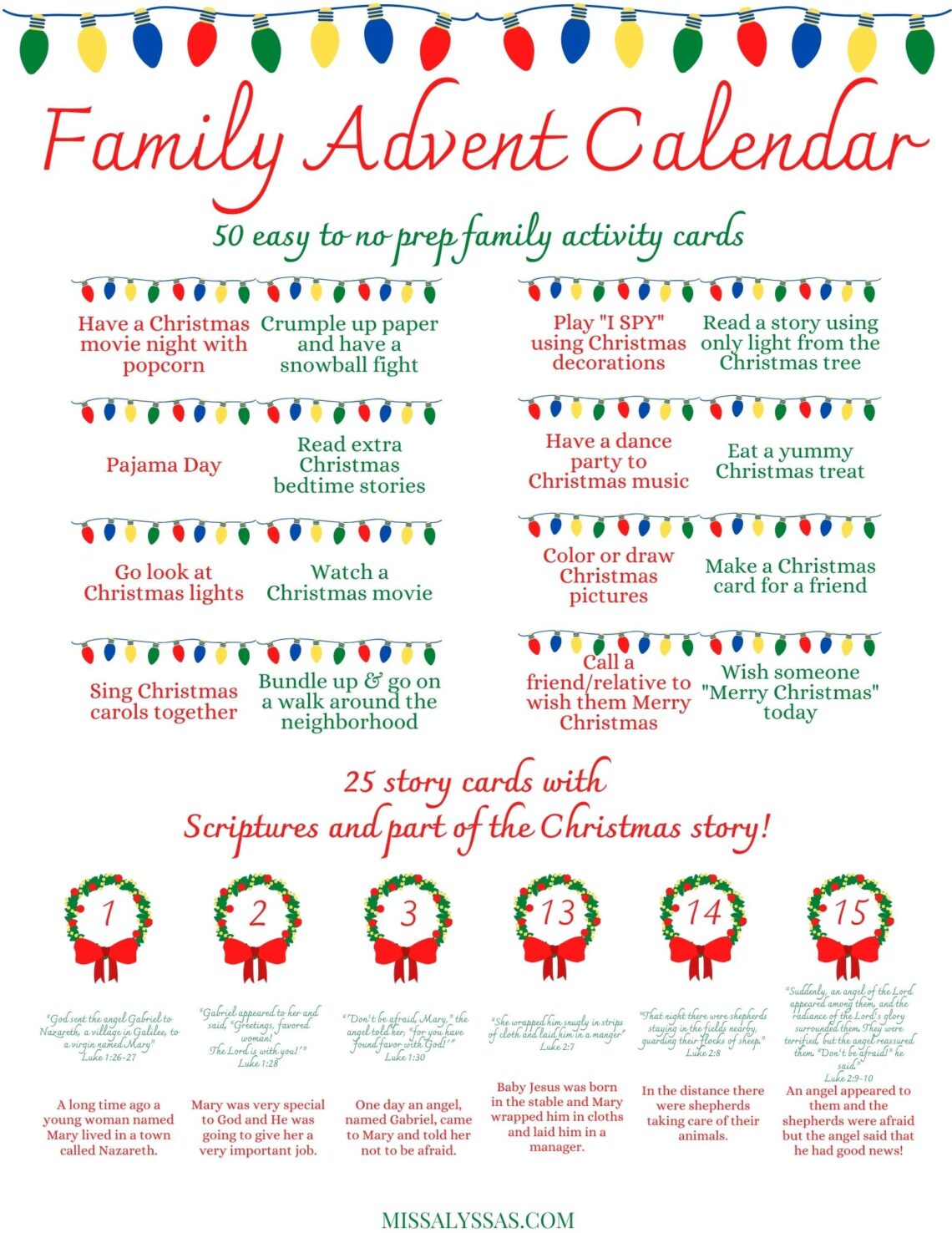 Family Advent Calendar Miss Alyssa's